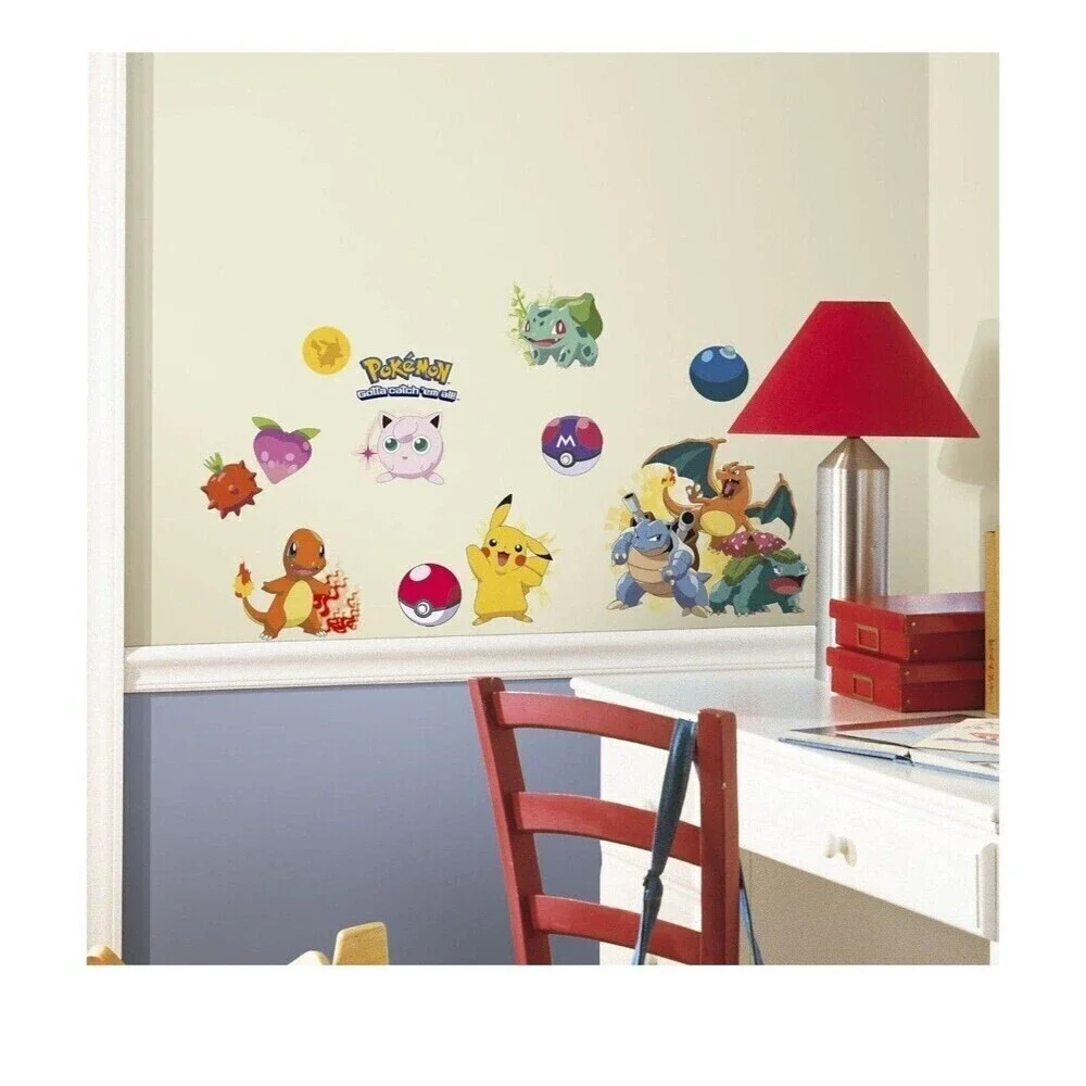 RMK2535SCS POKEMON ICONIC 24 Peel & Stick Wall Decals Kids Room Decor Stickers